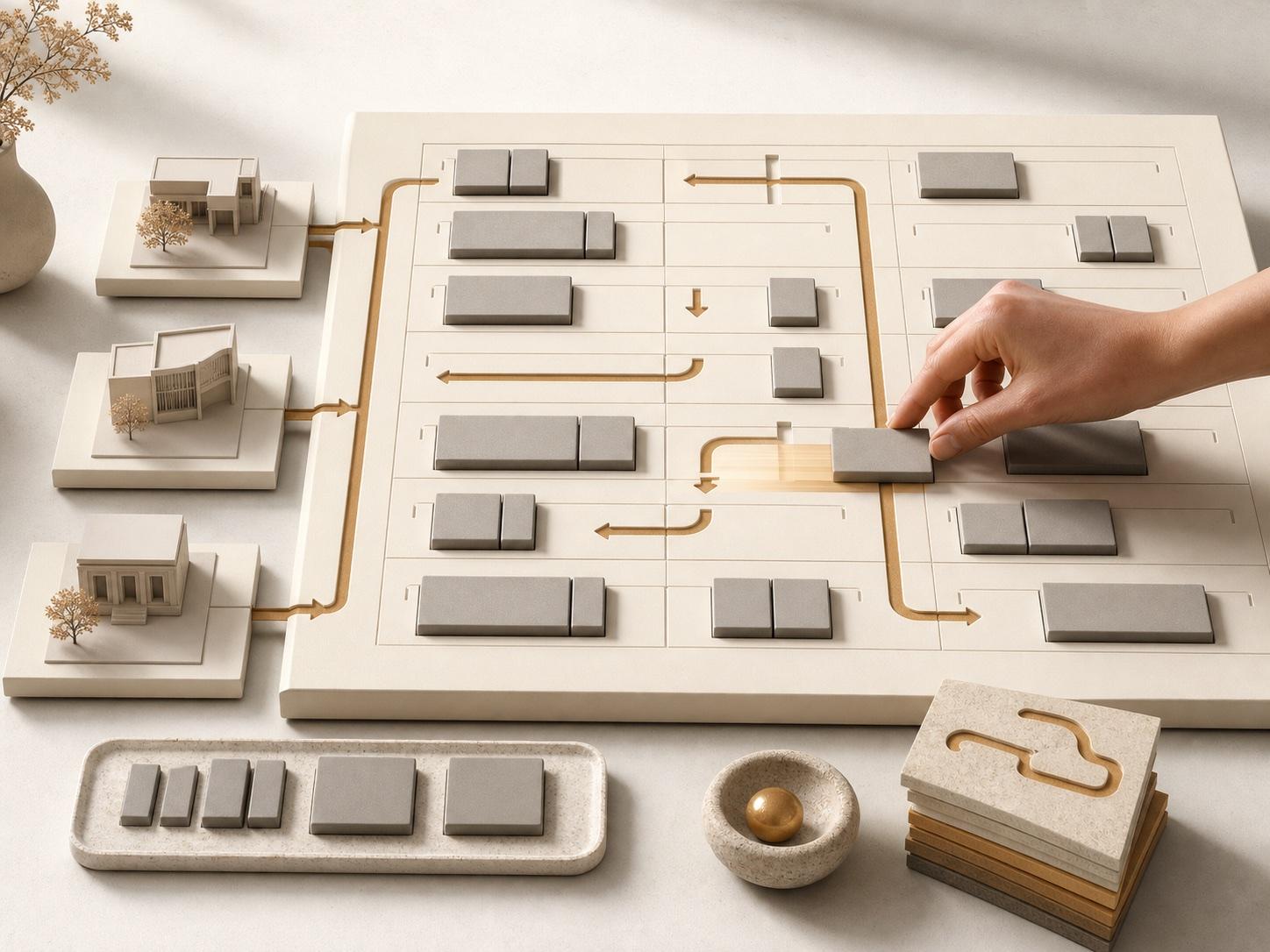 A tactile scheduling system moving an appointment into an available time across several locations