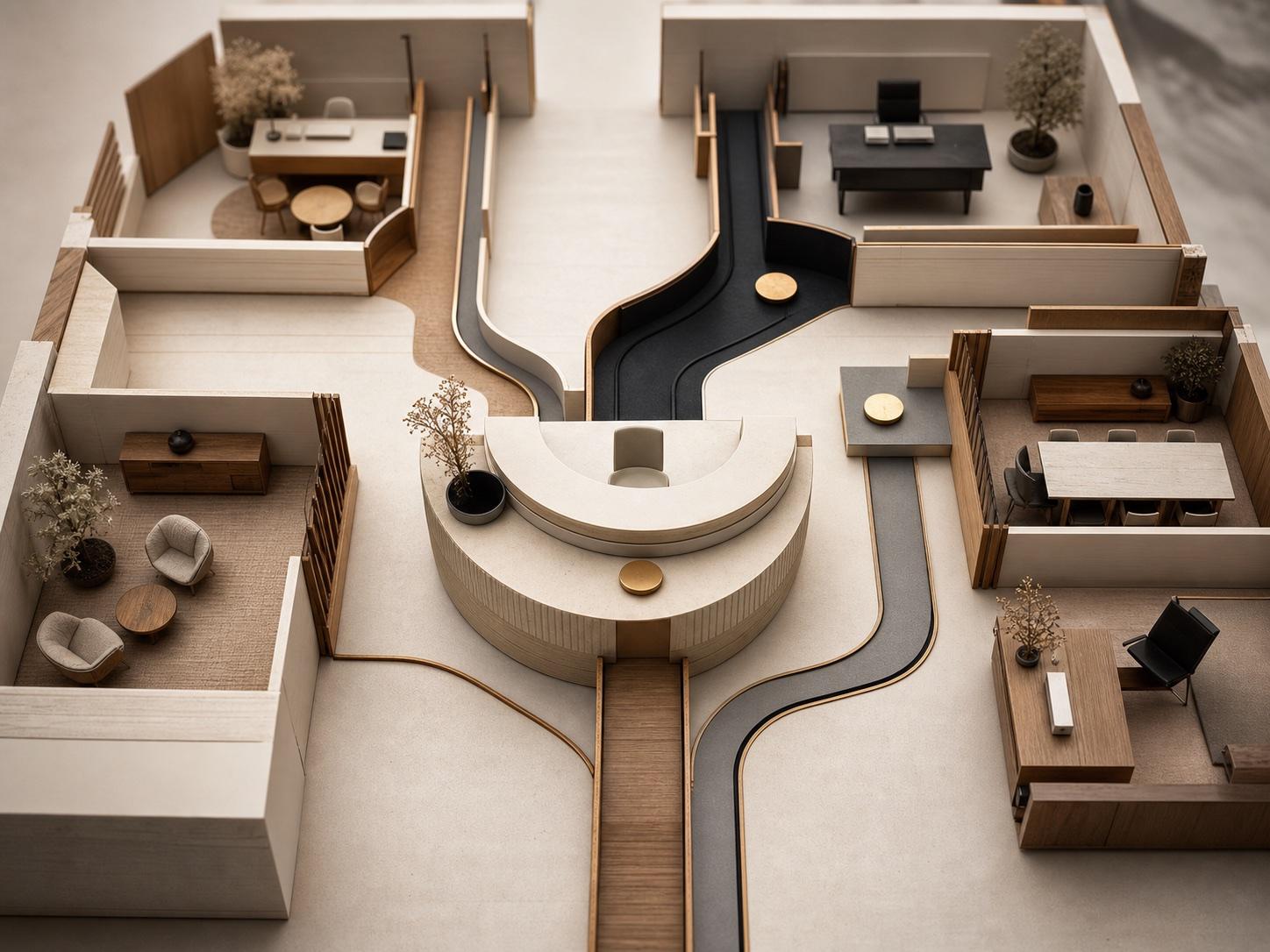 An architectural reception model distributing incoming conversations to the correct office destination
