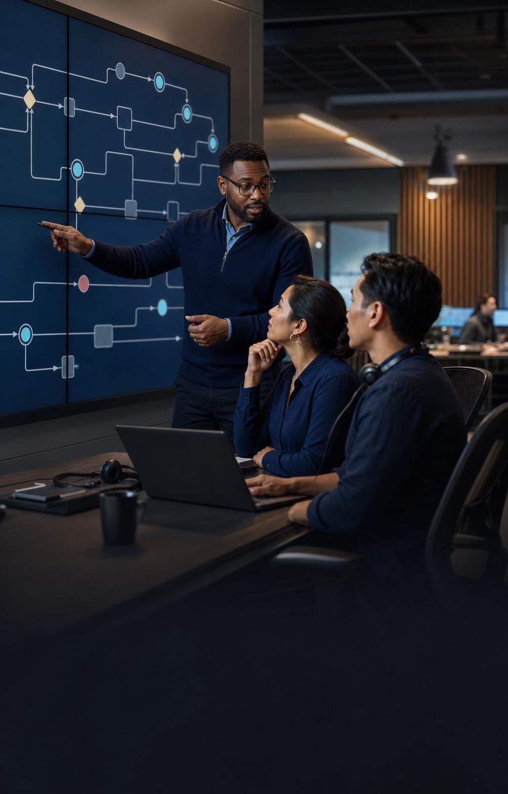 An operations team designing a custom call-handling workflow